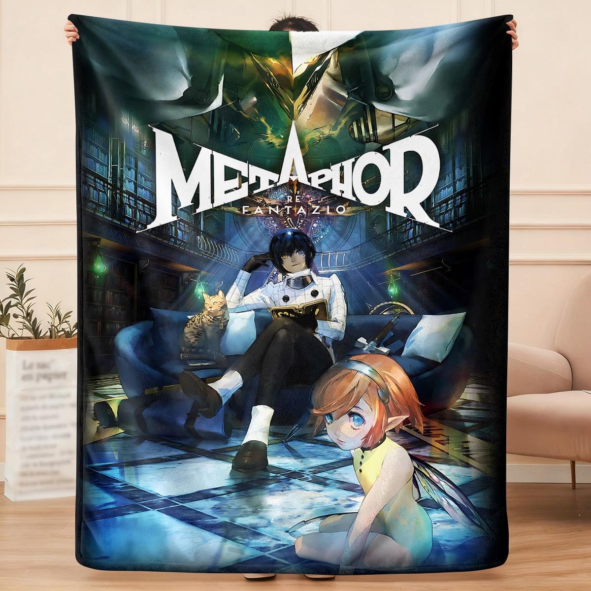 Metaphor ReFantazio creativity  flannel blanket, exclusive gift for home, office, camping travel, personalized pattern design, modern style, soft texture