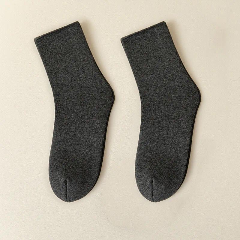 5 Pairs Men's Thick Thermal Winter Socks, Warm Insulated Cold Weather Hiking Snow Crew Socks, Soft Cushioned Long Socks for Outdoor Work Hiking, Black