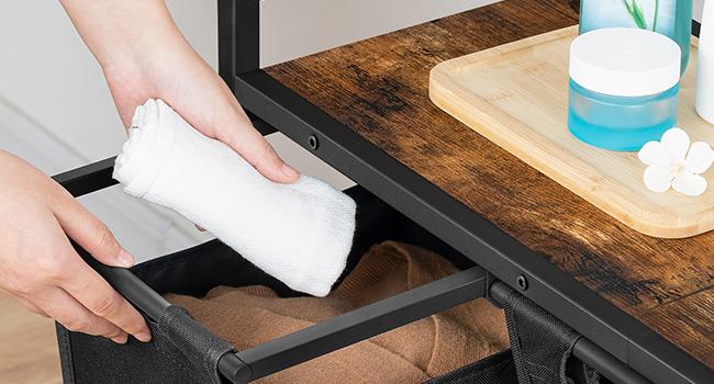 HOOBRO Laundry Sorter 3 Section, Laundry Hamper with Wheels, 3 × 11.5 Gal (43.4L), Rolling Laundry Basket, Pull-Out and Removable Oxford Fabric Laundry Bags, Rustic Brown and Black Clothes Organiser#SpringSale #BigSpringSale