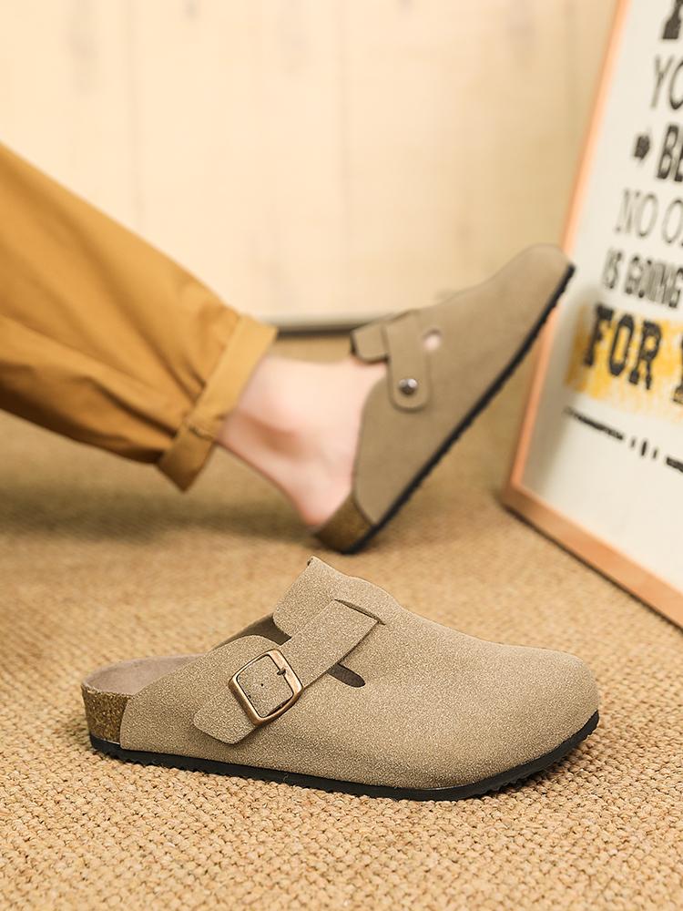 New Lightweight Comfortable Slip-On Couples Half-Enclosed Backless Rubber Sandals, Men's Women's Birkken Shoes, Casual Round Toe Low Top