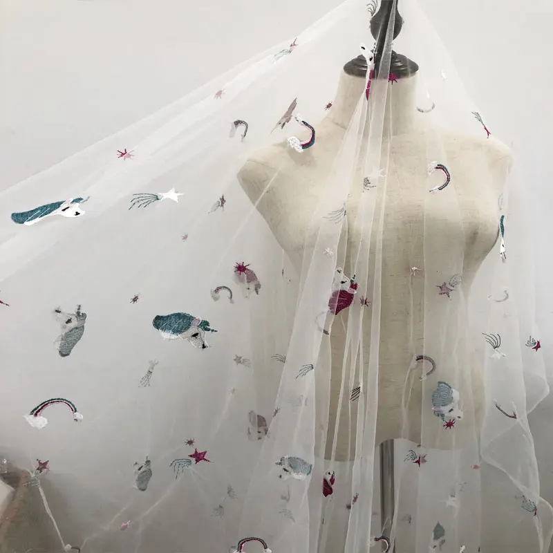 embroidered sequin dragonfly fabric, silky shiny semi transparent 59 inch wide fabric, suitable for wedding dress fashion DIY crafts party decoration fabric