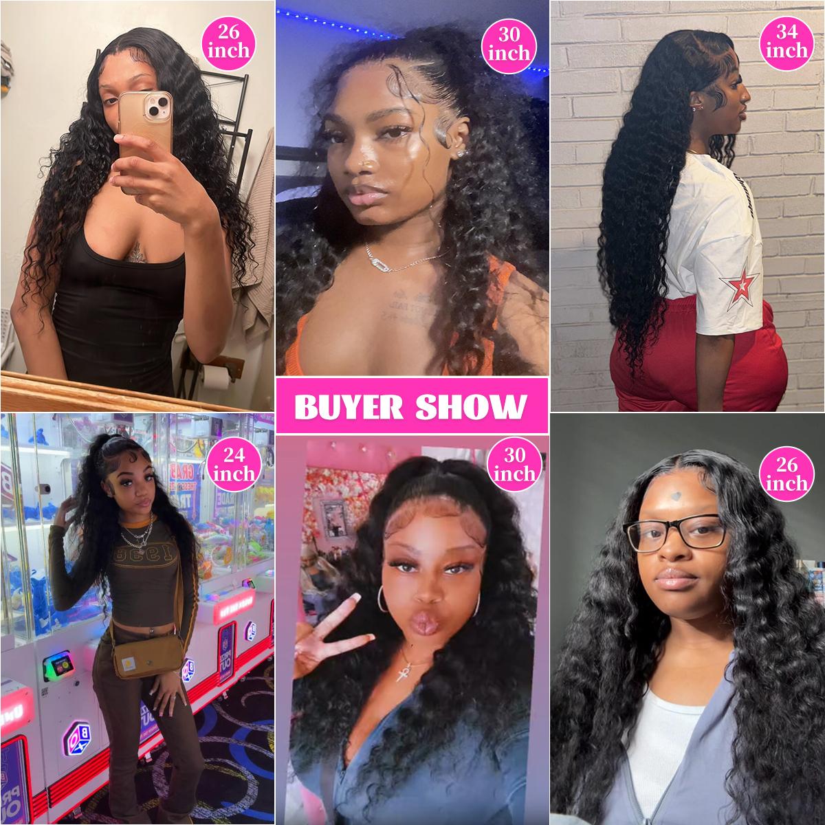 34 38 Inch Deep Wave Transparent Lace Frontal Wig Human Hair 13x4 13x6 Water Curly Wave Lace Frontal Remy Hair Wigs For Women Dealsforyoudays TikTokShopBlackFriday