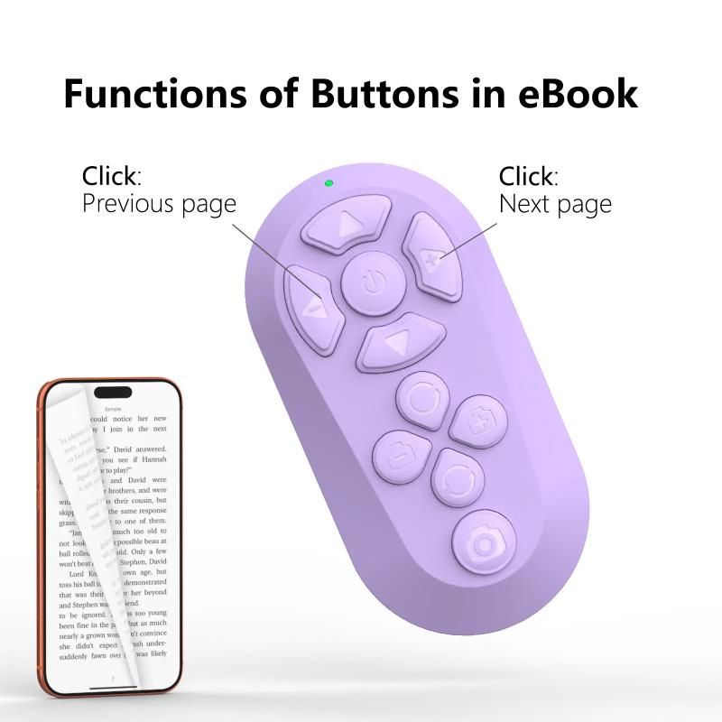 Bluetooth Remote for TikTok Scrolling, Page Turning, Volume Control & Camera Shutter | Hands-Free Phone Controller for iPhone & Android, 2026 Upgraded
