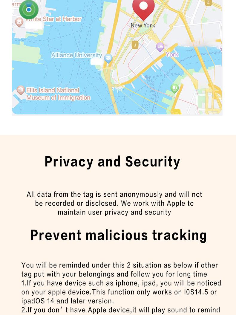 Smart tag air tracker, anti-loss smart location finder. Suitable for iOS systems to locate central devices and products. Useful for luggage, wallets, keys, privacy protection, and holiday gifts.