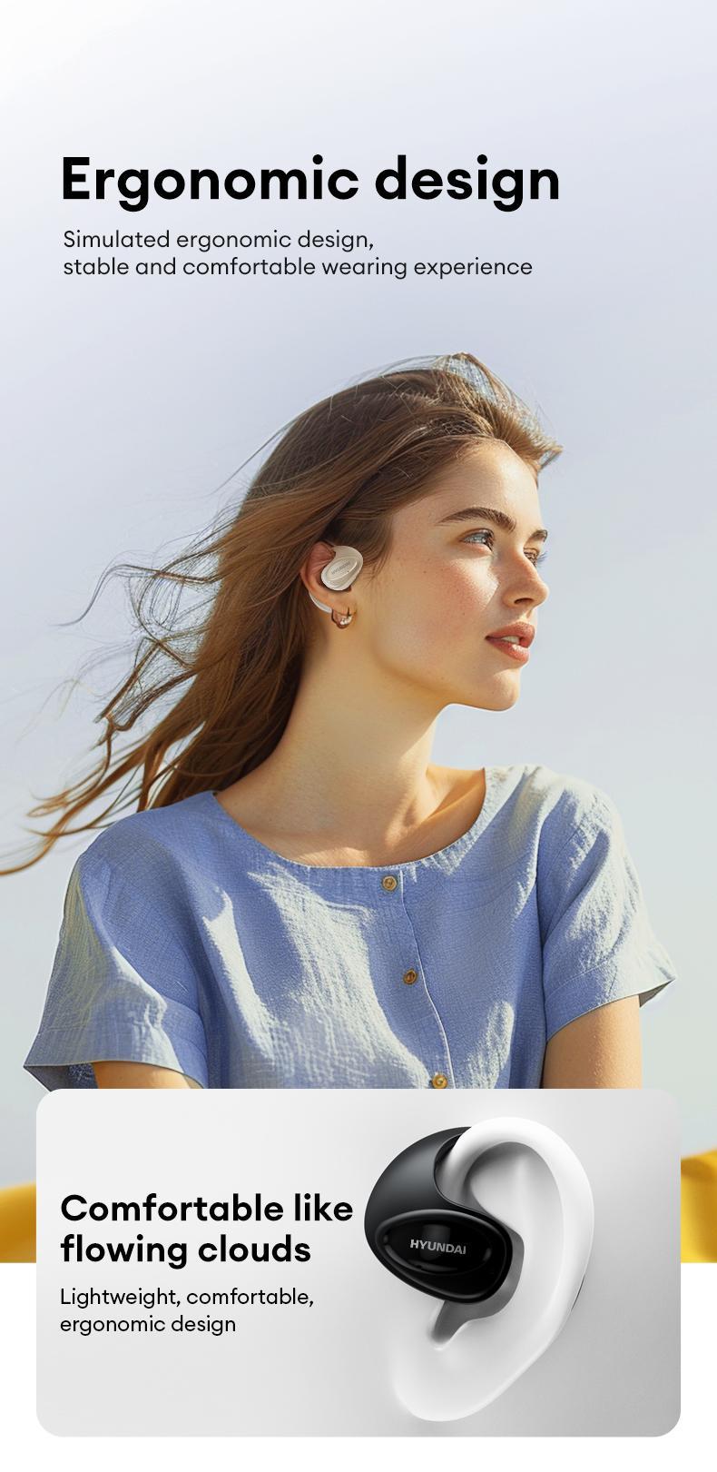 HYUNDAI X15 Ultra New Voice Quick Wake-up Chat  Wireless Bluetooth 5.4 OWS Waterproof Sport Headsets Noise Reduction Headphones With Mic Earbuds