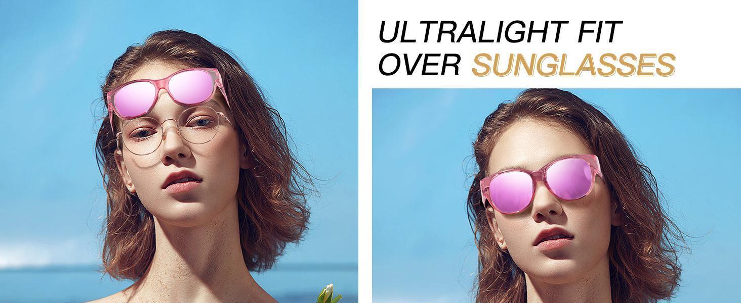 Unisex Oversized Polarized Eyewear 4-Pack, Large Frame Fit-Over Fashion Shades, UV400 Lightweight Anti-Glare for Outdoor Sports, Driving, Classic Design, Polarized Lenses