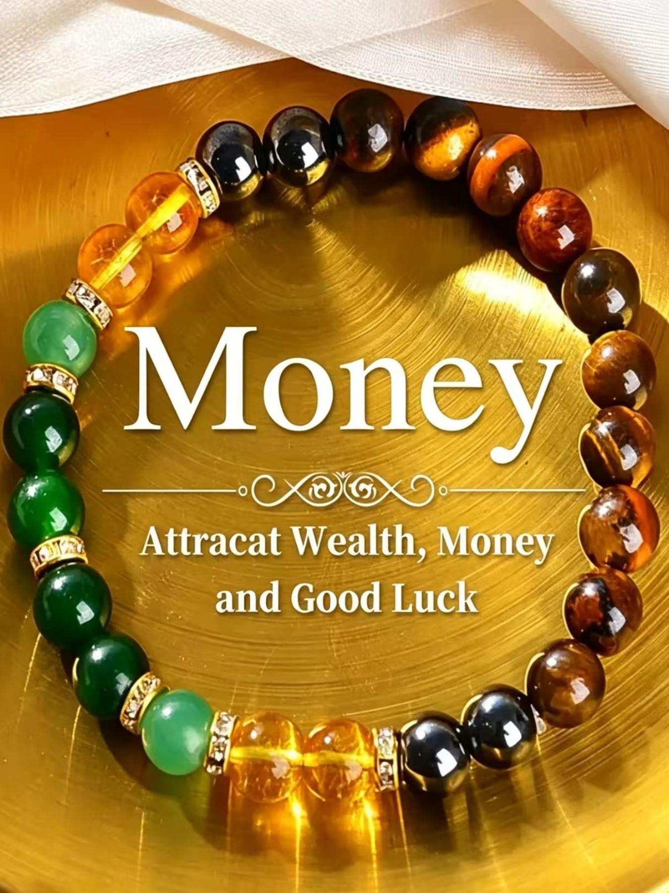 Hematite and Tiger Eye Money Bracelet, Lucky Bracelet, Attracts Wealth, Prosperity, Abundance, Feng Shui Jewelry, Handmade Design