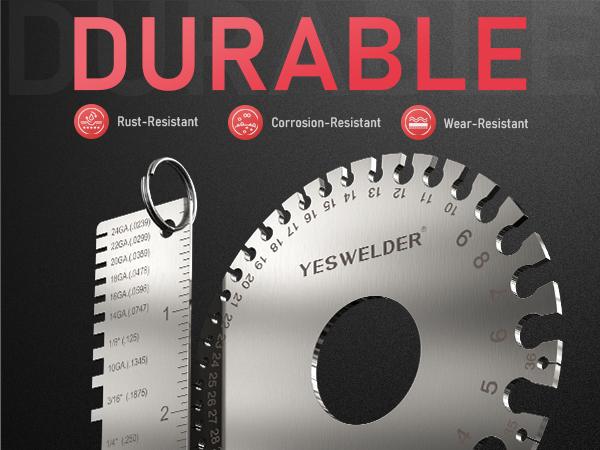 YESWELDER Metal Sheet & Wire Thickness Gauge for Welding & Fabrication | Dual-Sided Stainless Steel Thickness Measurement Tool YESWELDER Metal Sheet & Wire Thickness Gauge for Welding & Fabrication | Dual-Sided Stainless Steel Thickness Measurement Tool