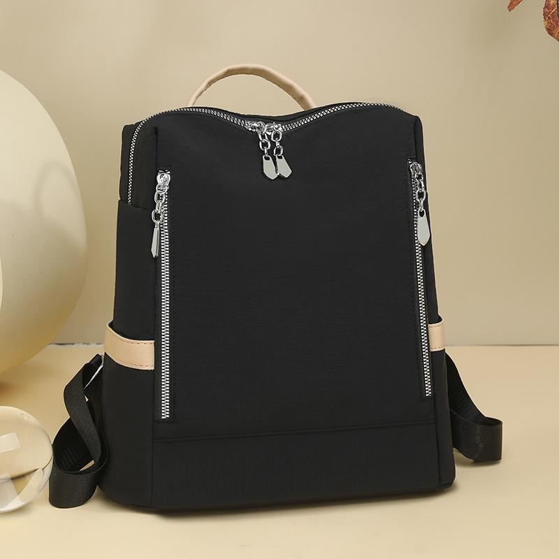 Women's Anti-Theft Backpack, Geometric Patchwork Design, Large Capacity Waterproof Bag, Casual Style for All Seasons, Casual Lightweight Backpack, Portable Lightweight Backpack