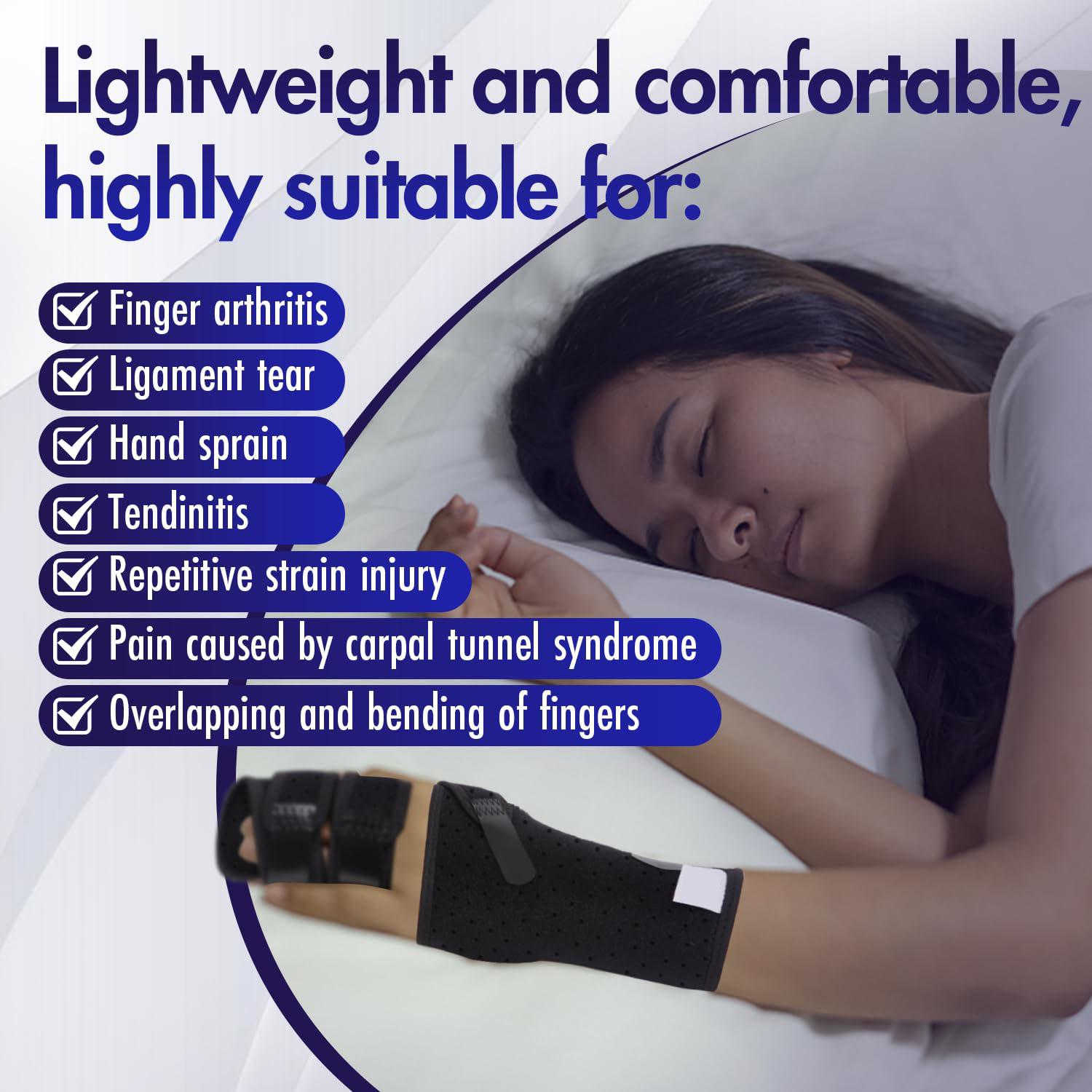 Left Hand Trigger Finger Splint Support For 2-3 Fingers Including Middle Index Little Or Ring Finger  Effective Relief For Trigger Finger Broken Finger Hand Contracture Healthcare Tool