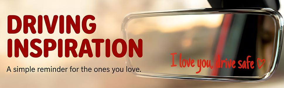 3 PCS I Love You Drive Safe Sticker, Funny Waterproof Car Rearview Mirror Decal with Heart, Self Affirmations Sticker with Drive Safe Letters for Car Window Bumper Women Gift (Black)