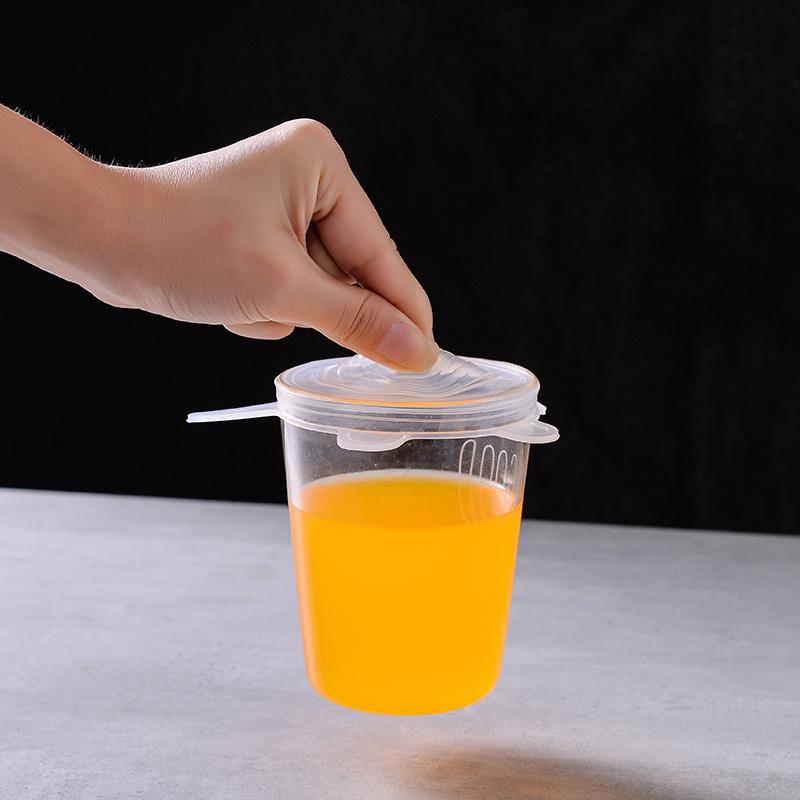 6 Pcs Silicone Stretch Lids, Reusable Durable Food Storage Covers, Fruit Storage, 6 Different Sizes for Bowls & Most Containers, Dishwasher Safe & Freezer Safe