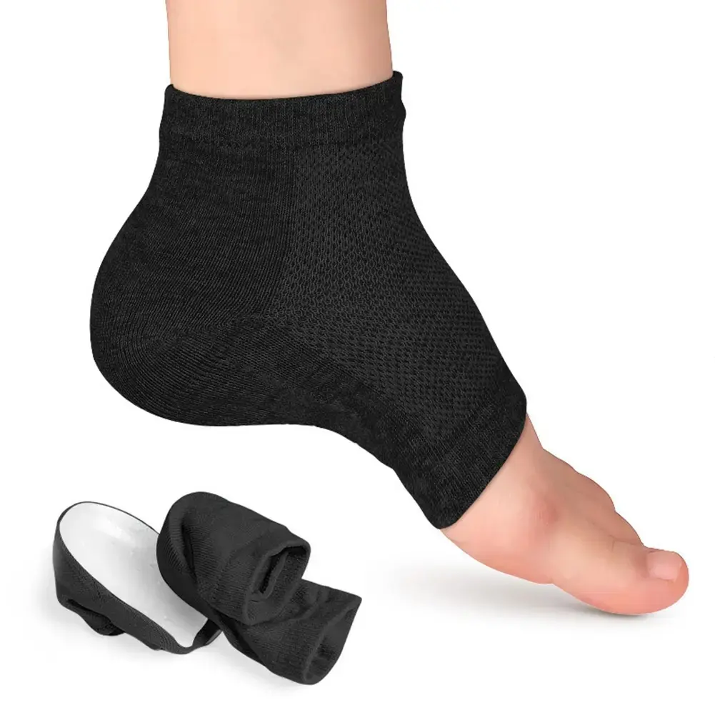 Elevator Socks with Hidden Lift Insoles 2.5/3.5cm Height Increase for Men & Women Thickened Heel Pads for Discreet Comfort Black