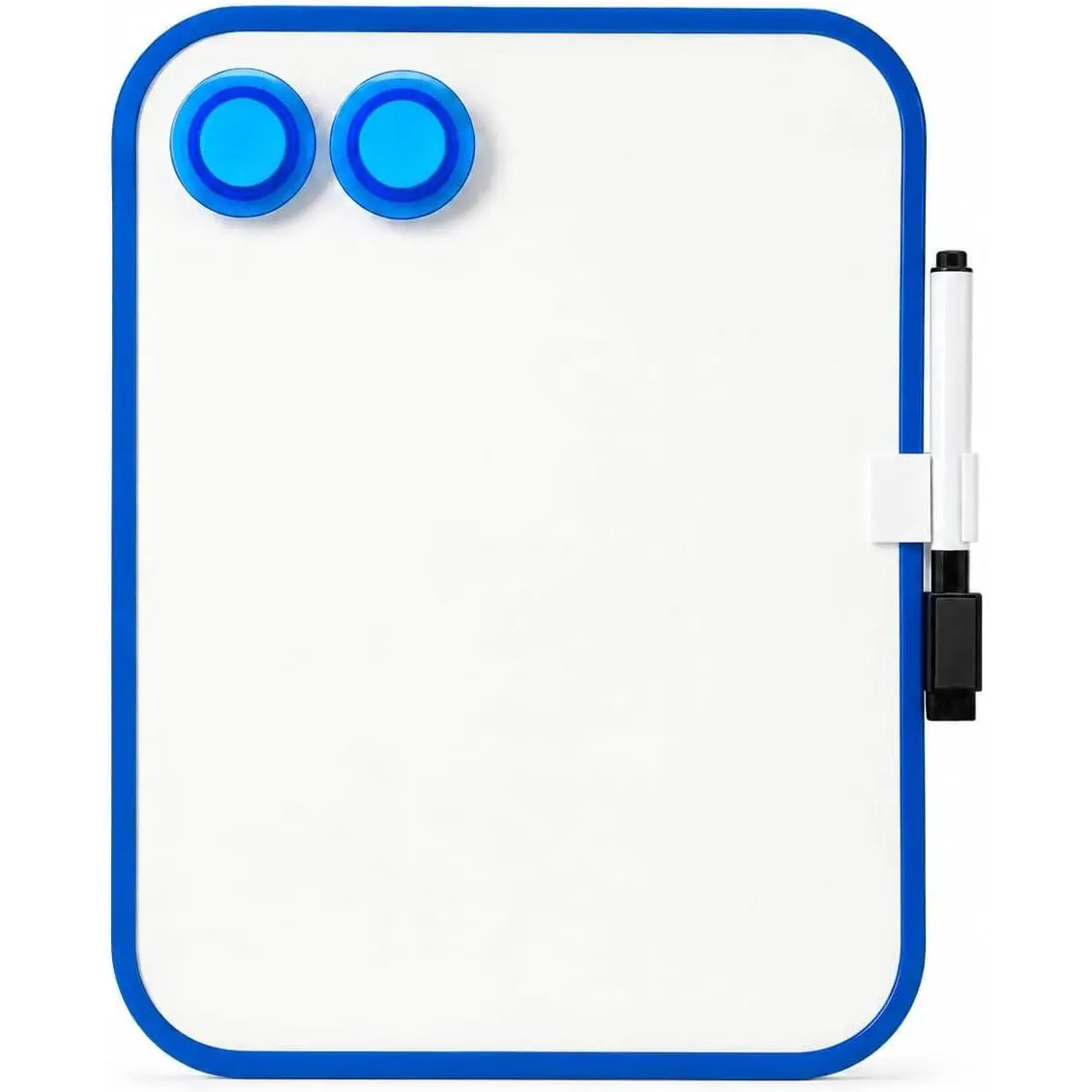 6“ X 8”Small Dry Erase Board with Erasable Markers and 2  (Blue) | ABS frame,  board—smooth surface;easy to write  and erase—white board small for fridge, school lockers, and offices