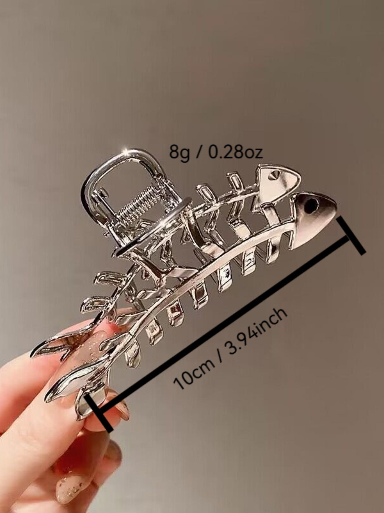 Women's Elegant Fish Bone Design Hair Claws, 2 Counts/set Cute Lovely Hair Claw Clips for Women & Girls, Fashion Hair Accessories for Daily Life