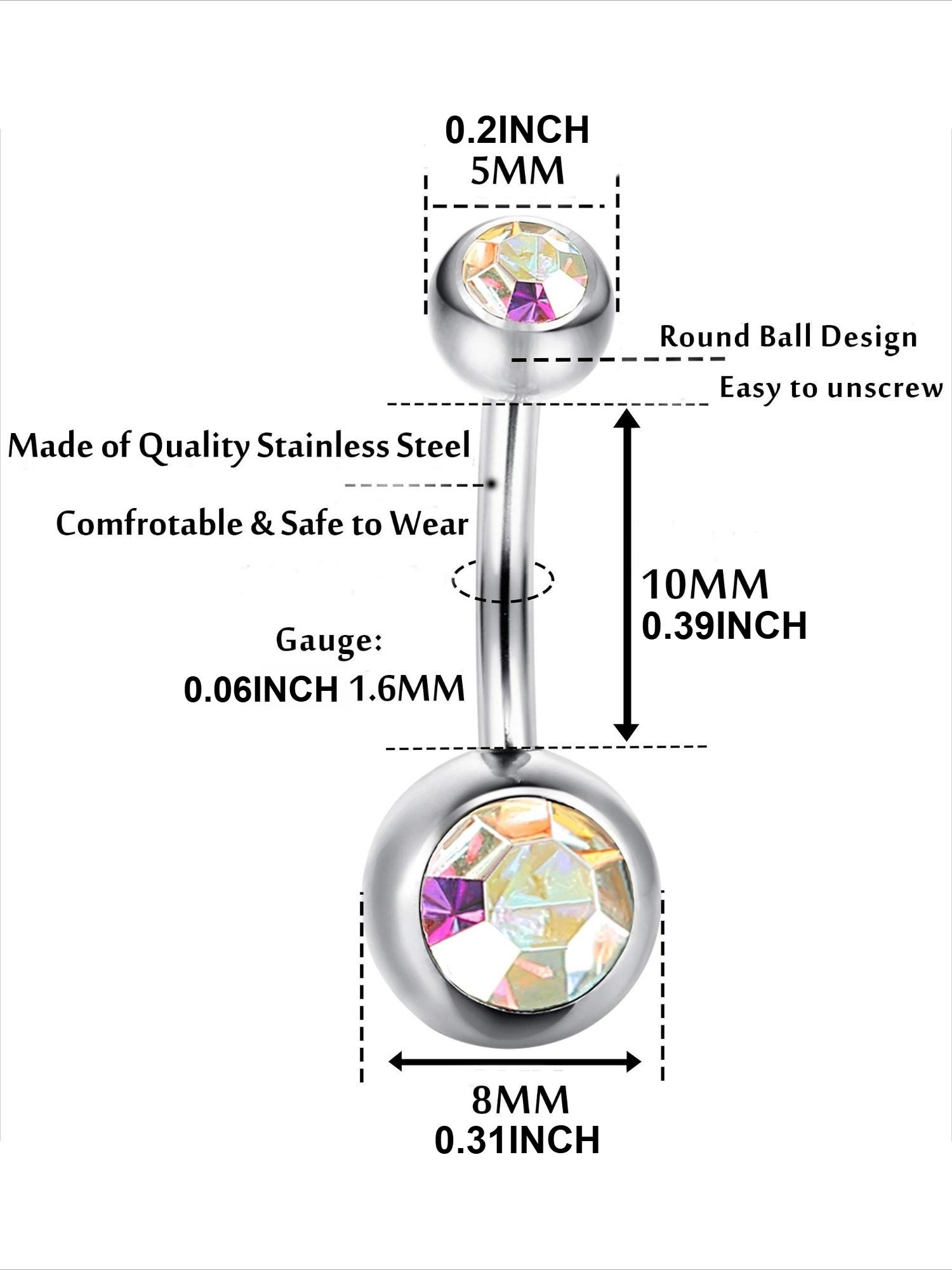 30 Pcs Vibrant Multicolor Belly Button Ring Pack for Women Men Premium Stainless Steel Hypoallergenic Comfortable Long-time Wearing Shiny Cubic Zirconia Bright Acrylic Details with Fashionable Dangle Styles for Summer Beach Daily Wear