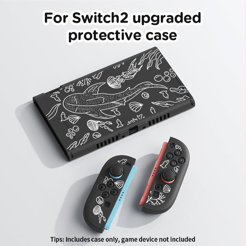 TPU protective case for Switch NS2 (2025), Switch NS2 game accessory, removable design, can be inserted into the base with the case on, printed protective case, scratch-resistant, drop-resistant, 2025 new model, available in multiple colors.