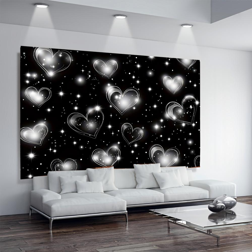 Extra-Large Wedding Background Cloth, Heart Pattern Party Decoration, Durable Polyester Fiber Banner for Valentine's Day & Birthday Photo Booths, Wedding Party Backdrop, Party Decorations Banners