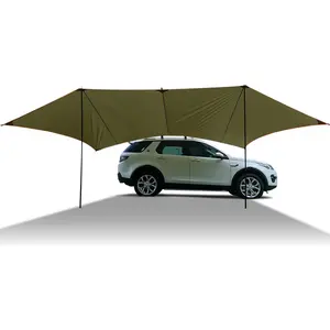 Large Car Side Camping Awning  Canopy Tarp Waterproof Outdoor Vehicle Sun Shade Shelter for Truck,, Van, Campers