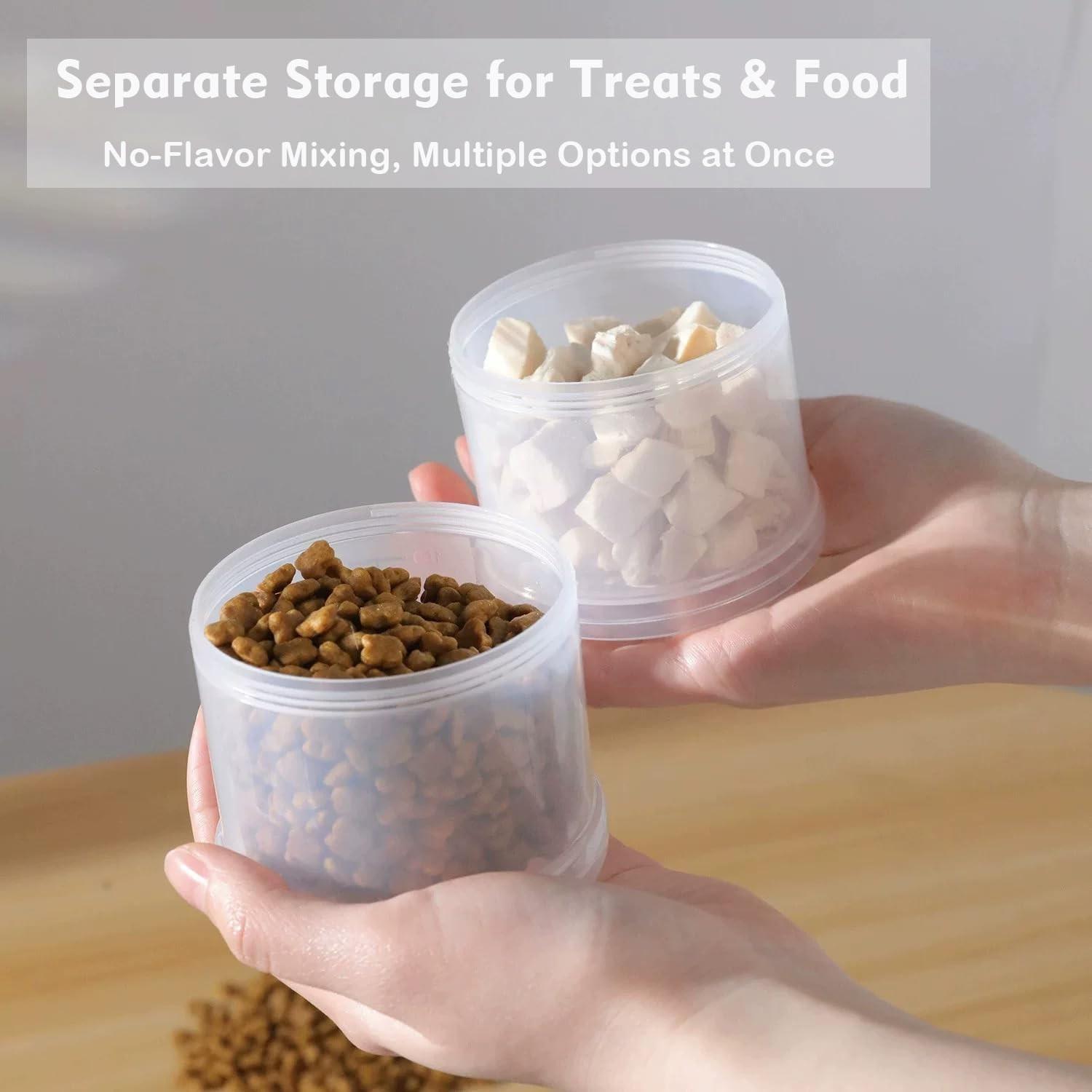 Cat Food Divided Box, Sealed Moisture-Proof Pet Food Container, Portable Multi-Layer Storage for Cats and Dogs, Ideal for Travel and Outdoor Use