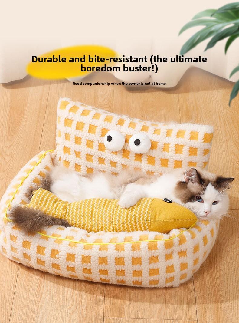 Cat Toys, Self-Entertainment Kitten Teaser Wand, Boredom Relief Catnip Simulated Fish, Kitten Teething Pet Supplies