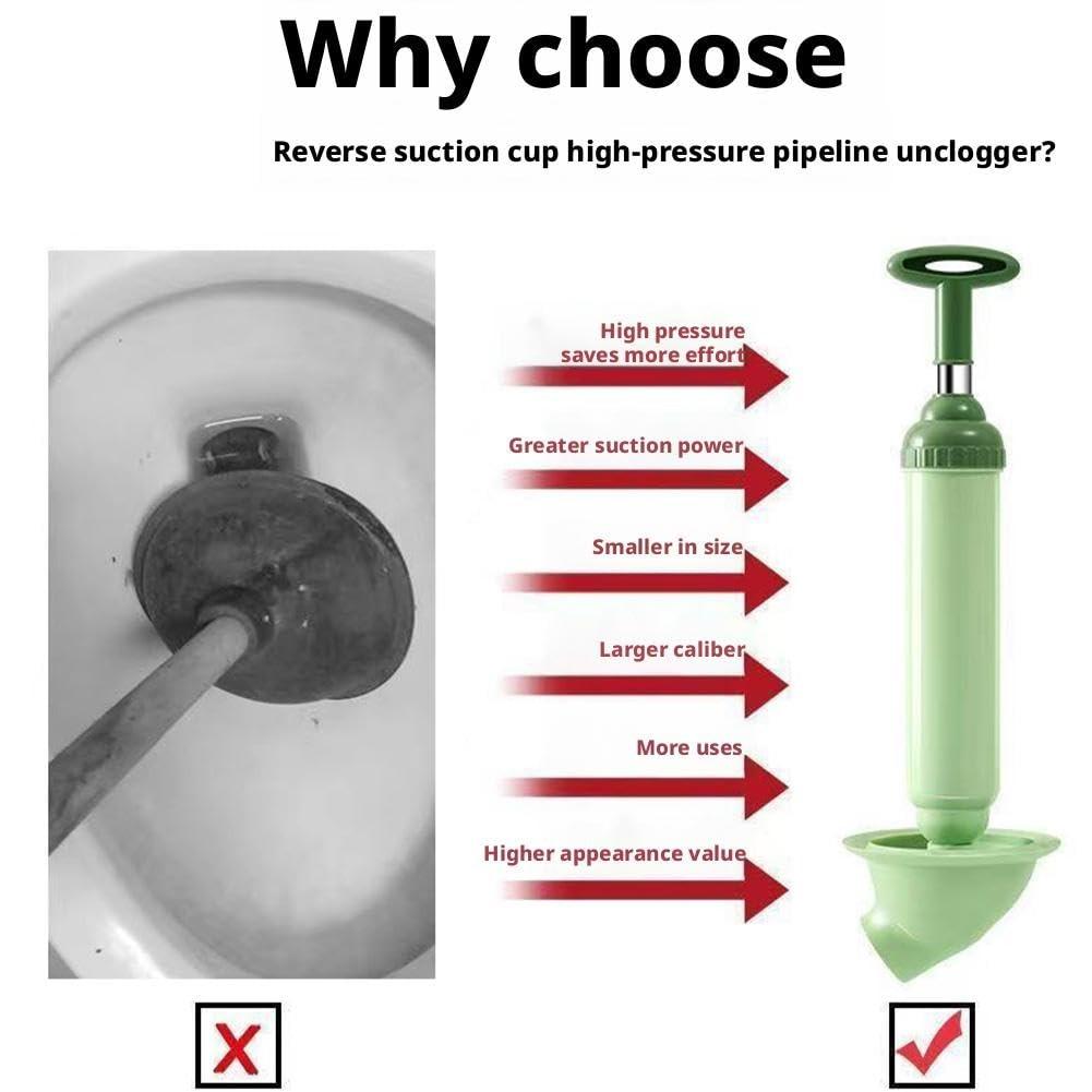 Toilet Plunger Vacuum, High-Pressure Drainage Piston, Toilet Unclogging Tool, Bathroom Sink Kitchen Pipe Unblocker, Shower Tub Use