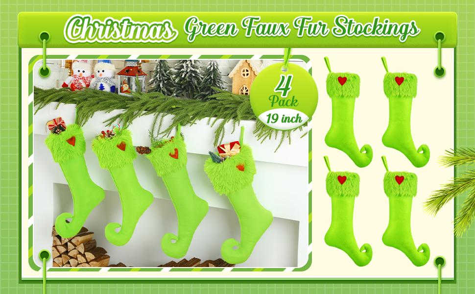 Christmas Clearance Sale Christmas Stockings 24/4 Pcs Cute Large Capacity Funny Green Furry Christmas Decor Mini Dot Xmas Stockings Candy Bag Green Christmas Monster Decoration Home Door Wall Fireplace Stocking Stuffer Burr Basket Christmas Gifts Christmas Clearance Sale Christmas Stockings 24/4 Pcs Cute Large Capacity Funny Green Furry Christmas Decor Mini Dot Xmas Stockings Candy Bag Green Christmas Monster Decoration Home Door Wall Fireplace Stocking Stuffer Burr Basket Christmas Gifts