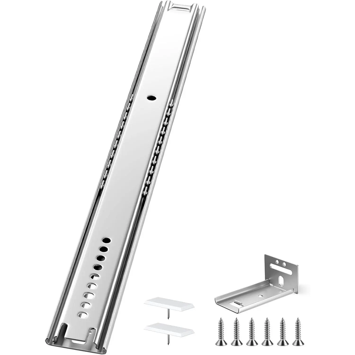 16 Inch Center Mount Drawer Slides 4 Pcs, Heavy Duty Hidden Rails 50LB Capacity, 3/4 Extension, Cold-Rolled Steel, Concealed Bottom Mount Glides for Kitchen Cabinets,Dressers,Chest of Drawers