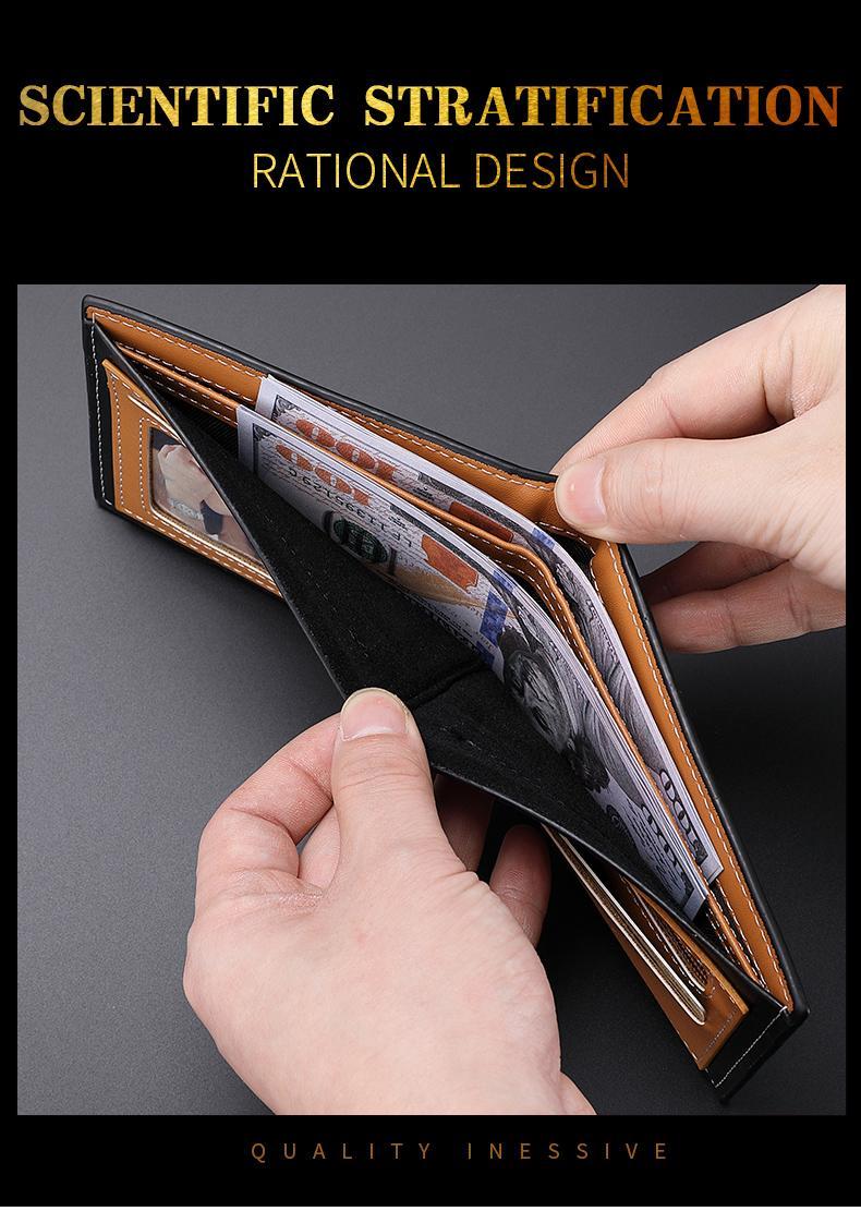 Men's Bifold Short Wallet, Carbon Fiber Texture Card Holder with Zip Coin Pocket Men's Bifold Short Wallet, Carbon Fiber Texture Card Holder with Zip Coin Pocket