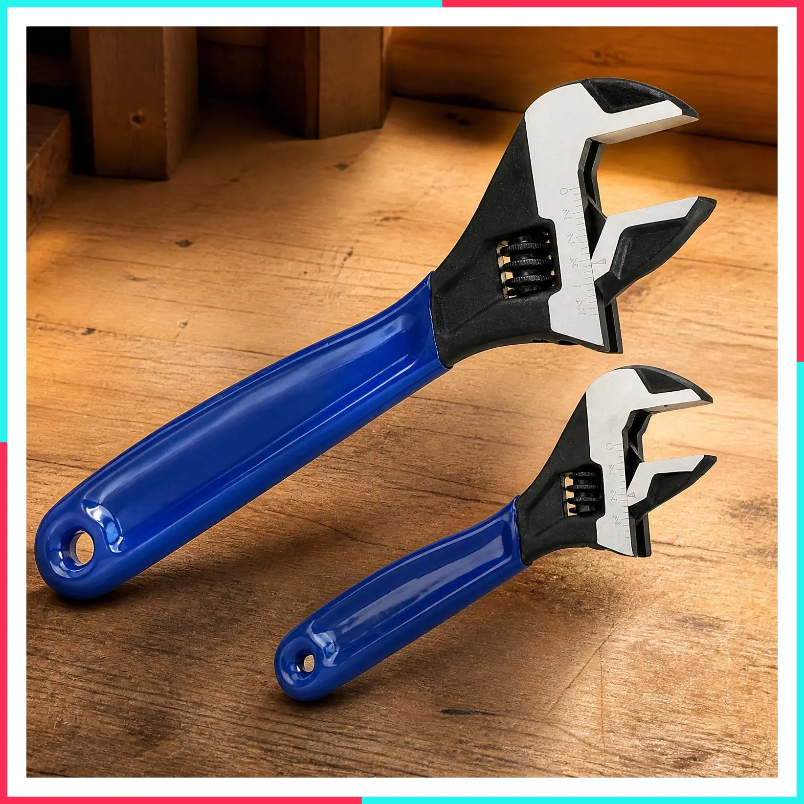 2-Piece Adjustable Wrench Set, 6-Inch & 10-Inch Wide Jaw Wrenches
