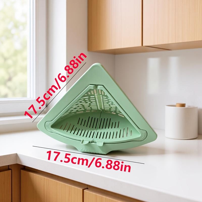 2 Counts Triangular Draining Basket Random Color Kitchen Filter Net Storage Rack Strainer for Vegetable Fruit and Rice Residue 2 Counts Triangular Draining Basket Random Color Kitchen Filter Net Storage Rack Strainer for Vegetable Fruit and Rice Residue
