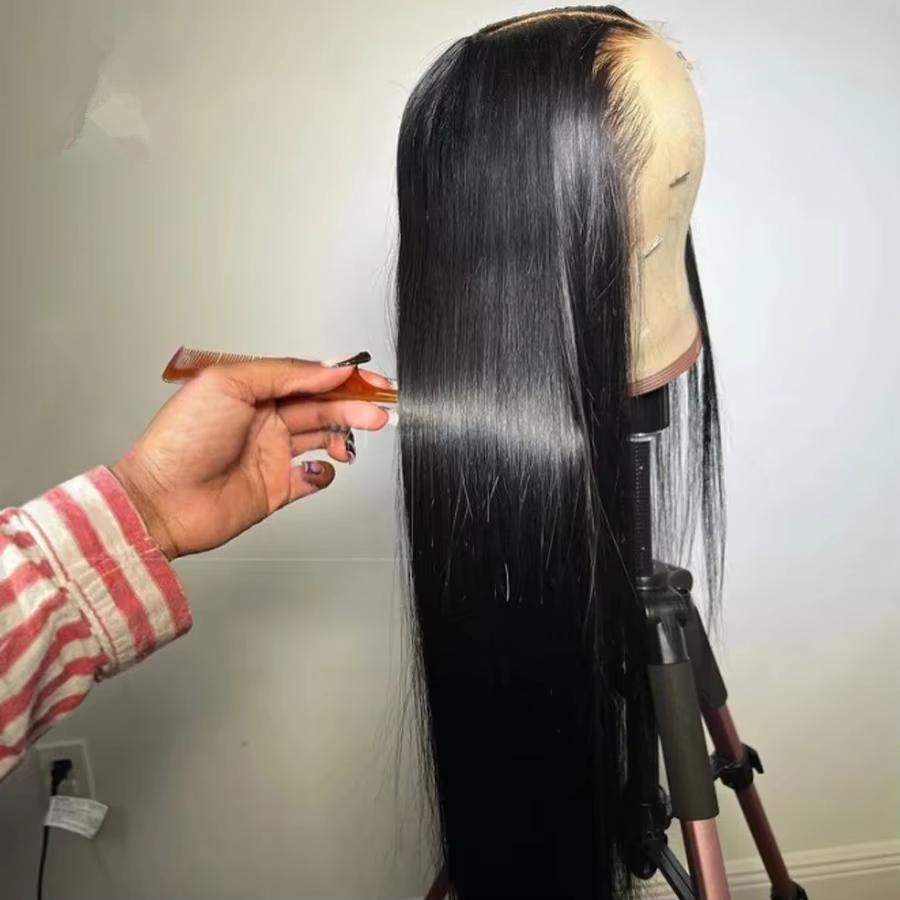 Bling Hair 180 Density 13x4 13x6 HD Transparent Smooth Straight Lace Front Human Hair Wigs 32 34 Inches 4x4 Lace Closure Wigs For Women Bling Hair 180 Density 13x4 13x6 HD Transparent Smooth Straight Lace Front Human Hair Wigs 32 34 Inches 4x4 Lace Closure Wigs For Women