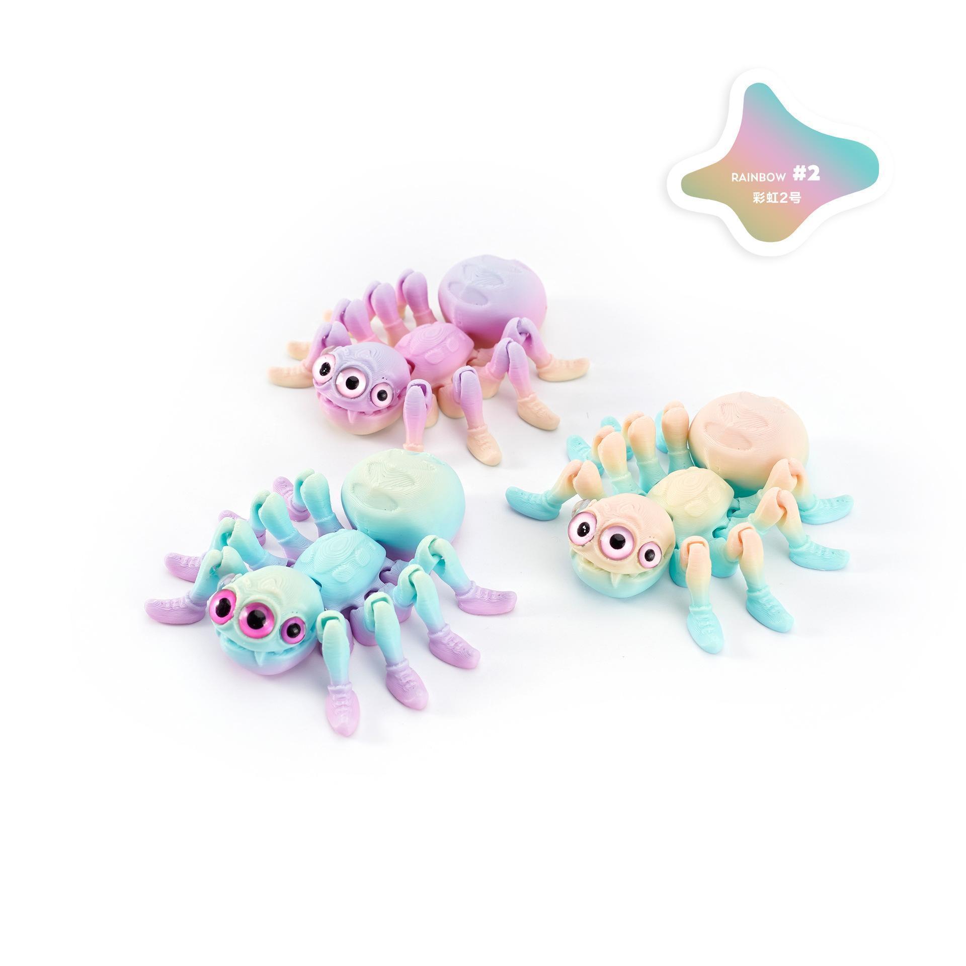 3D Printed Spider Animals Toy Realistic Colorful Spider Figurine Articulated Fidget Toy for Spider Lovers Halloween Home Decor