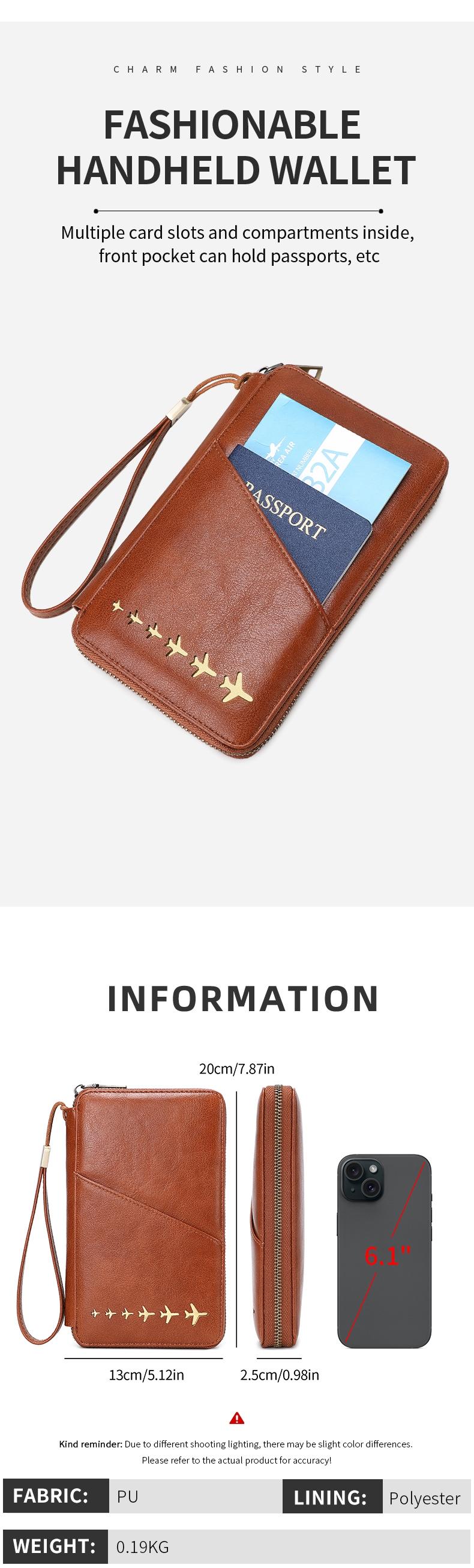 Multi functional zipper travel card holder, passport cover that can hold 5 passports, RFID shielded card holder, travel accessories, travel essentials, ideal gifts, Christmas, Valentine's Day, unisex passport bag, family travel document, Passport Wallet