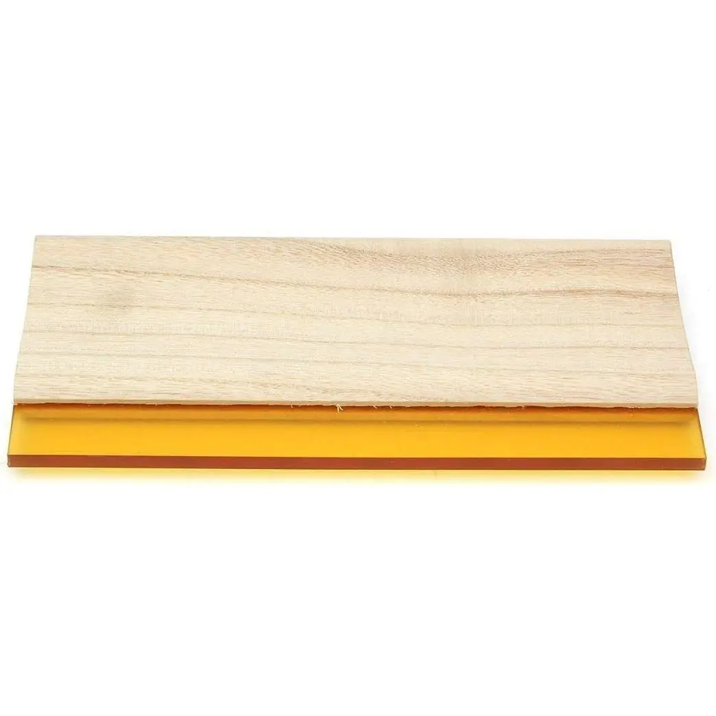 1 pc 13 inch (33cm) Long 4 inches Wide Silk Stencil Screen Printing Squeegee Wood Oiliness Scraper Screen Ink Scraper 75 Durometer