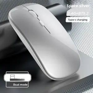 WiFi Bluetooth-compatible Dual Mode Rechargeable Wireless Mouse, Wireless Rechargeable Mice, Ergonomic USB Mouse with Backlit RGB, Silent Pause, Suitable for Laptop iPad PC Office Learning