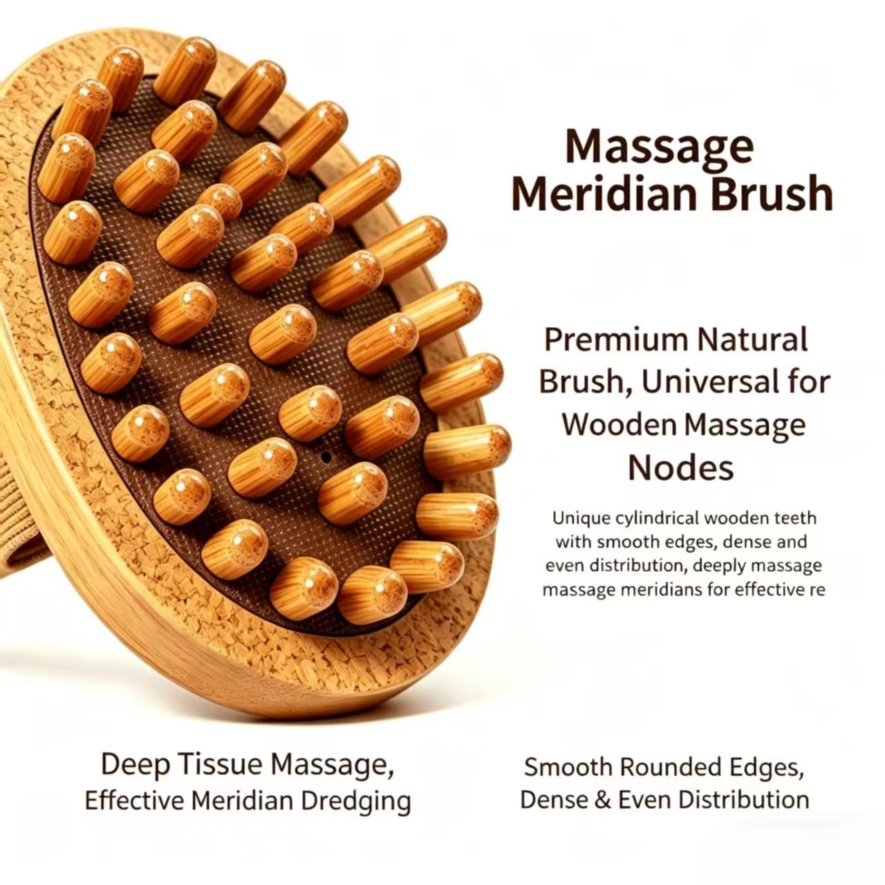 Ergonomic Wooden Body Massage Brush with Air Pad, Manual Lymphatic Drainage Tool for Abdomen, Legs, Back, Home Spa Muscle Relaxer