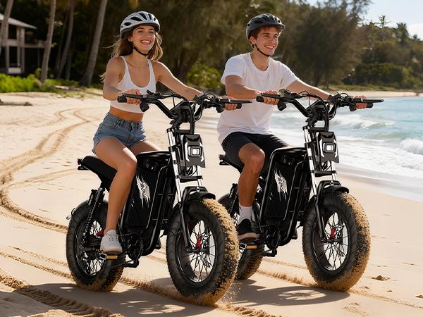 YOULON 2000W Electric Bike for Adults, 60V 23Ah Battery, Dual Hydraulic Disc Brakes, 20” Fat Tire All-Terrain Off-Road E Motorcycle, Full Suspension, 31MPH Long Range E Dirt Bike