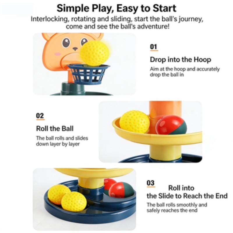 Baby Basketball Track Toy Suitable for Ages 3+, DIY Educational Toy for Infants Boys Girls Aged 2-6 Years, Fun Learning Activity