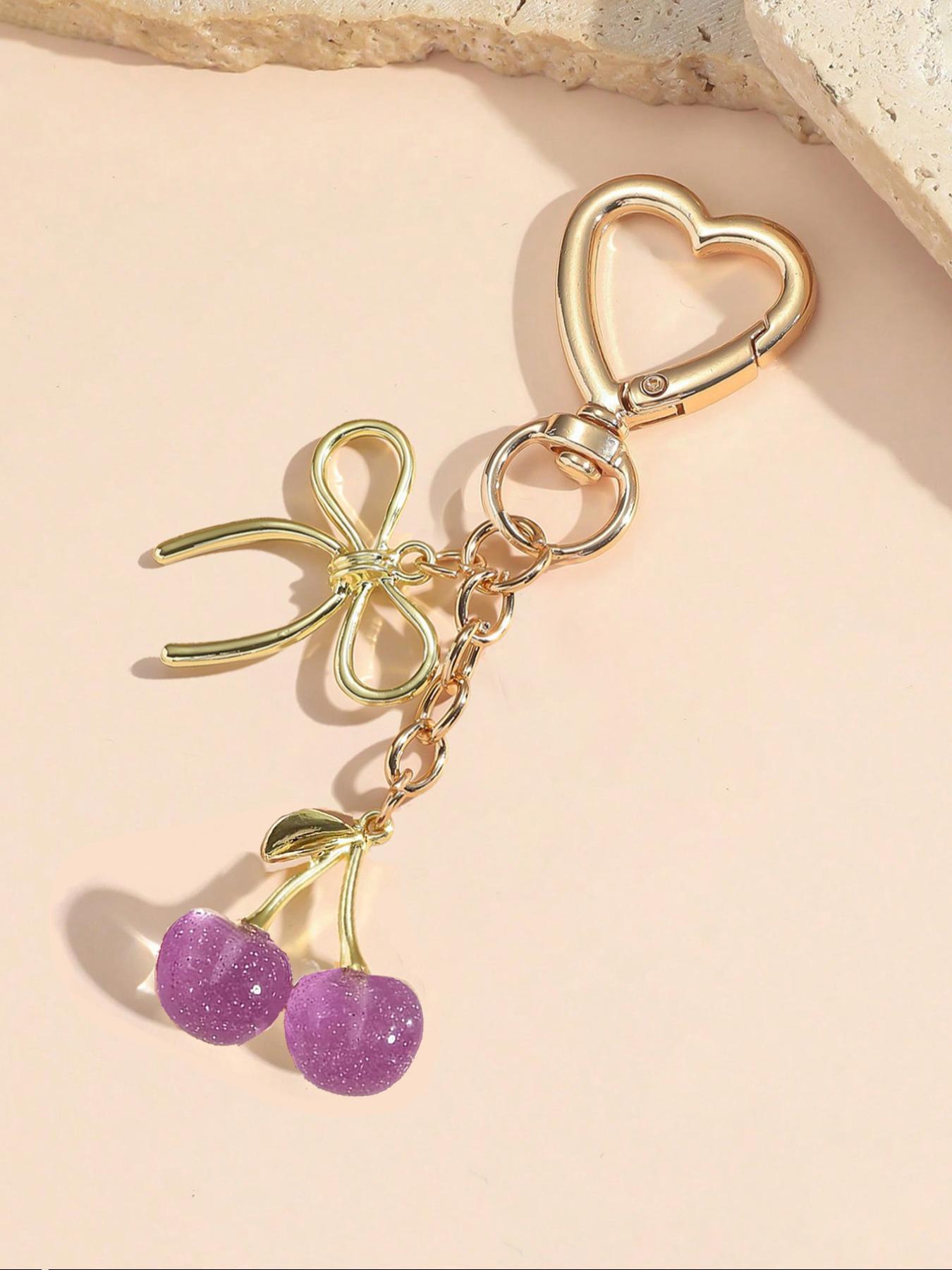 Cute Cherry Design Bag Charm, Fashion Bag Charms, Fashionable Bag Keychain for Women & Girls, Trendy All-match & Exquisite Bag Charm for Birthday Gift, Purse Accessories