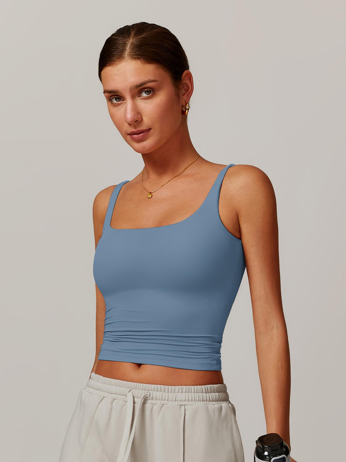 Women's Solid Color Sports Tank Top, Tight Sports Vest, Casual Comfy Breathable Sleeveless Sports Top for Yoga Gym Workout Running, Ladies Sportswear for All Seasons Women's Solid Color Sports Tank Top, Tight Sports Vest, Casual Comfy Breathable Sleeveless Sports Top for Yoga Gym Workout Running, Ladies Sportswear for All Seasons