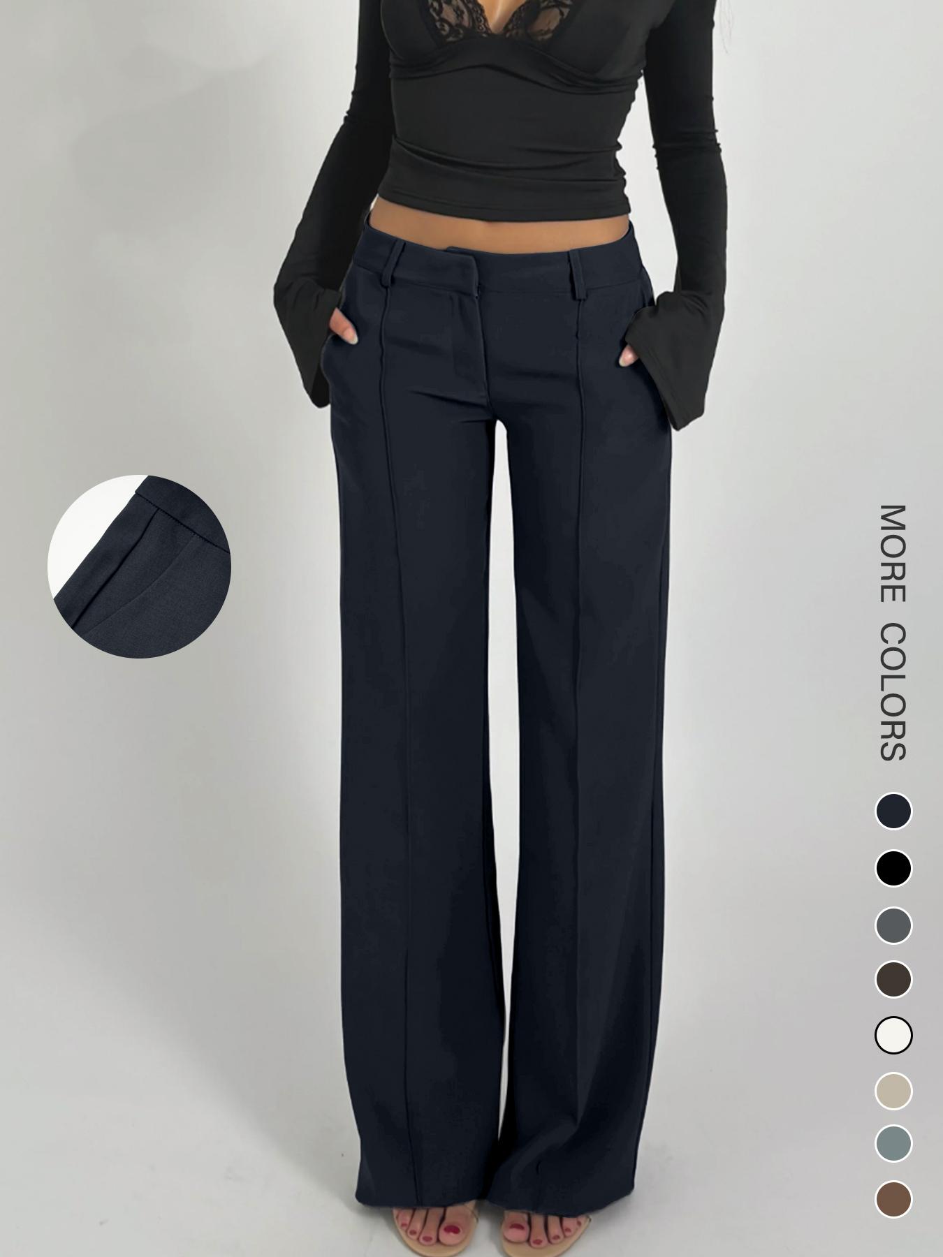 Elegant Women's Casual Pants, Loose Low Waist Straight Leg, Spring & Fall Fashion, Slimming Fit, Comfortable and Stylish