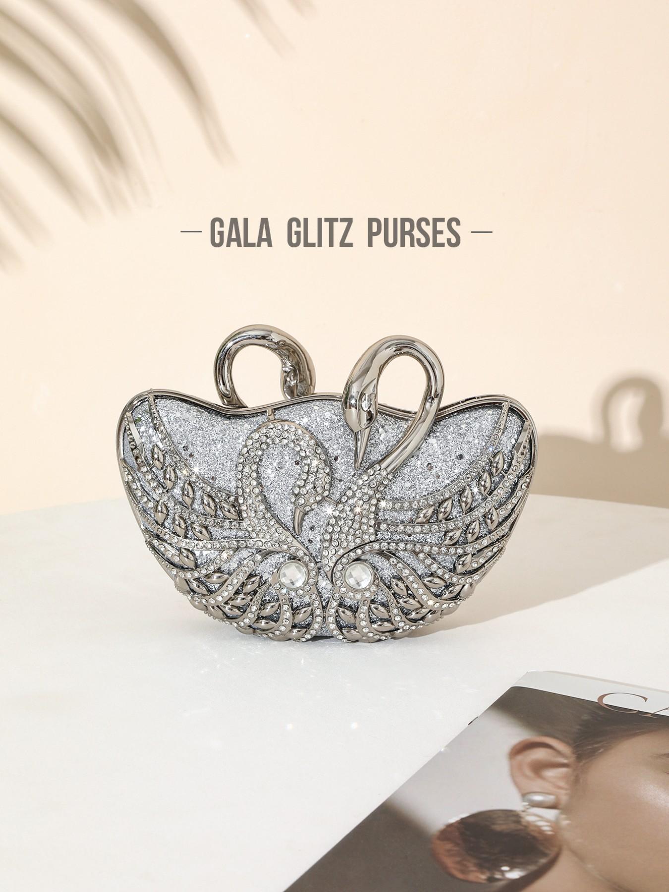 Elegant Crystal Diamond Evening Bag, Handmade Metal Rhinestone Clutch, Perfect for Weddings, Parties, Banquets, No Phone Slot