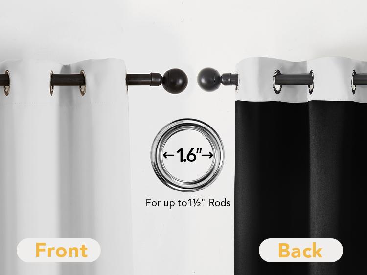 100% Blackout Curtains (2 Panels) - Thermal Insulated, Soundproof & Cold-Proof Grommet & Back Tab Drapes for Living Room & Bedroom by Deconovo