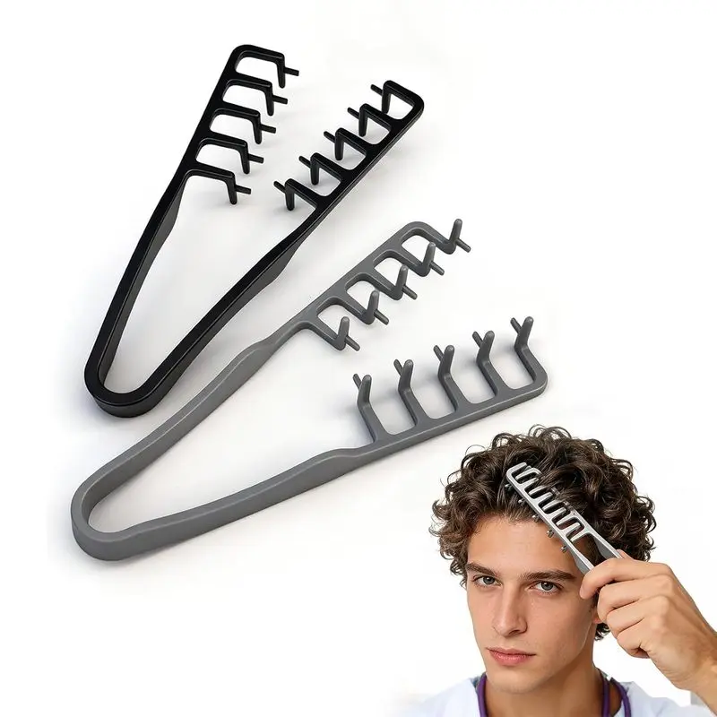 Volumizing Styling Comb - Wide and Fine Tooth Hair Styling Tool |   Anti-frizz, volumizing hair comb, suitable for all hair types, unisex, black + gray: beauty and personal care