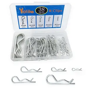 38 Pcs Hitch Pin Clip R Clips Retaining Pins Tractor Cotter Pin Hair Pin Assortment Spring Clip Retainer Pins Hitch Keeper Pins Kit for Dolly Pins/Trailer Pin Clips/Hand Ttruck Pin Replacement