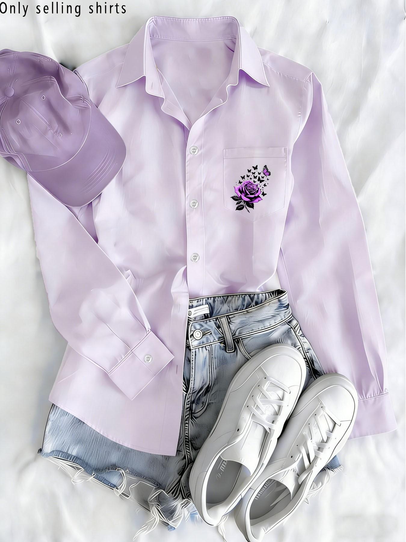 Women's Long Sleeve Shirt Spring Fall Simple Blouse, Sun Protection Top, Pocketed Long Sleeve Shirt, Versatile Daily Wear