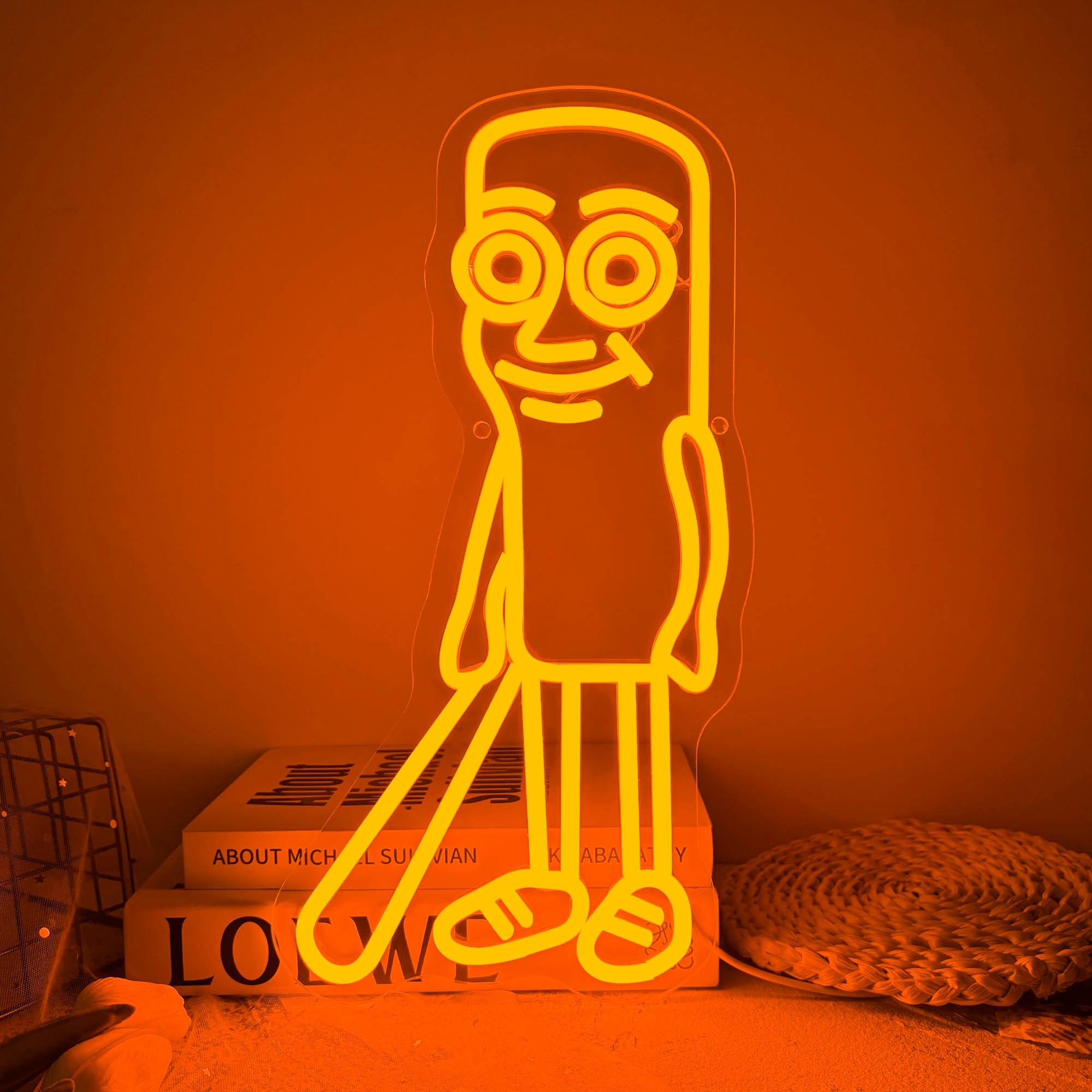 Italian Brainrot Neon Sign, Tung Tung Tung sahur Neon Light Dimmable Funny Figures Neon Light Stick Person Tire Person Wall Sign for Bedroom Club Cafe Bar Collectors Aesthetic Décor Funny Fans Gifts(12.9*12.2in)