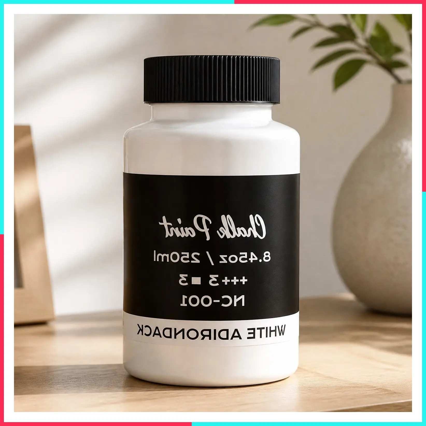 All-in-One White Chalk Paint for Furniture, 8.45 oz (250ml) Matte Finish Acrylic Craft Paint with Built-In Primer & Top Coat, Non-Toxic for Cabinets, Wood, Metal, Home Decor