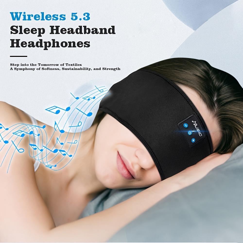 Wireless Sleep Headphones Headband-Soft, Ideal for Exercise & Gaming, Wireless Headphones, Comfortable 3-in-1 Wireless Music Eye Mask for Side Sleepers, Elastic, Noise Isolation, Volume Control, USB Charging |   Music Earbuds |